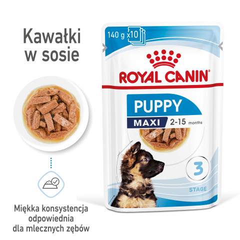 ROYAL CANIN SHN Maxi Puppy w sosie - mokra karma dla szczeniąt - 10x140 g - Galeria zdjęcie 11