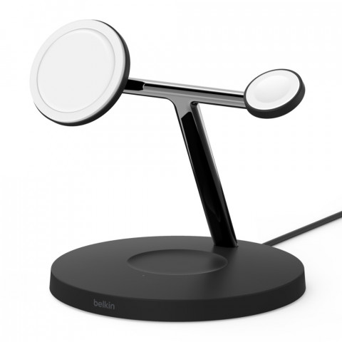 Ładowarka bezprzewodowa Belkin BoostCharge Pro 3-in-1 Wireless Charger with Official MagSafe Charging iPhone/Apple Watch/AirPods 15W Black - Galeria zdjęcie 2