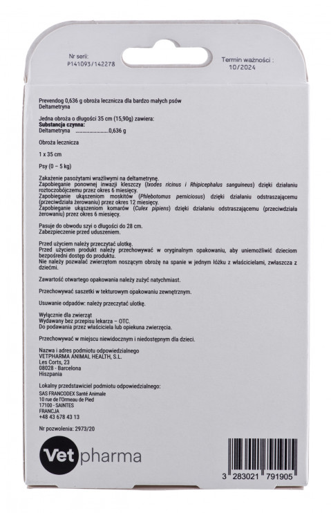 FRANCODEX PrevenDog - obroża przeciw kleszczom - 35 cm - Galeria zdjęcie 4