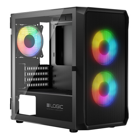 LOGIC OBUDOWA PORTOS ARGB MINI USB 3.0 BLACK - Galeria zdjęcie 3