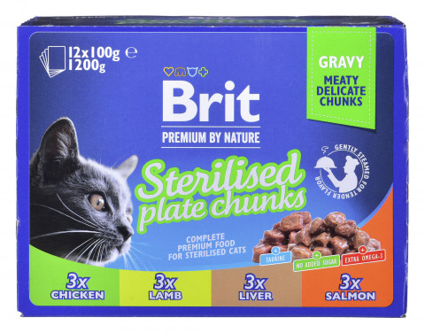 BRIT Premium Cat Sterilised Plate - mokra karma dla kota - 12x100 g - Galeria zdjęcie 3