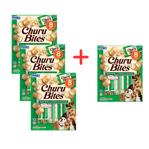INABA Churu Bites Kurczak z tuńczykiem - przysmak dla psa - 3x(8x12 g) + 8x12 g GRATIS! - Galeria zdjęcie 1