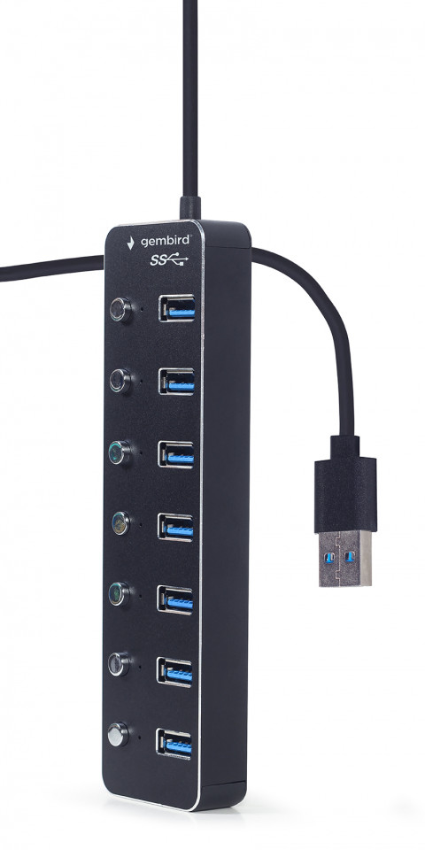 GEMBIRD HUB USB 3.1 (GEN 1) 7-PORTOWY Z PRZEŁĄCZNI - Galeria zdjęcie 4