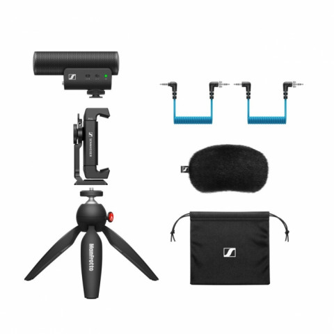 Sennheiser MKE 400 MOBILE KIT - Mikrofon pojemnościowy, superkardioidalny, wyposażony w filtr dolnoprzepustowy ze statywem Manfrotto - Galeria zdjęcie 5