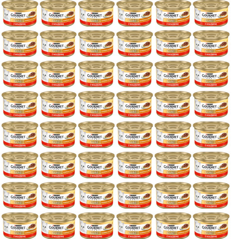 GOURMET GOLD Sauce Delight z wołowiną - mokra karma dla kota - puszka - 48x85g - Galeria zdjęcie 1