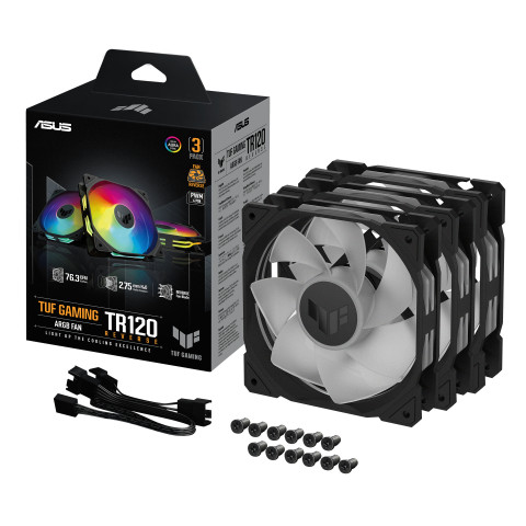 Wentylator ASUS TUF Gaming TR120 ARGB REVERSE BLACK 3IN1 (90DA00D0-B09020) - Galeria zdjęcie 9