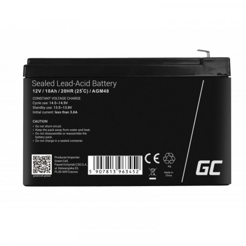 GREEN CELL AKUMULATOR ŻELOWY AGM48 12V 10AH - Galeria zdjęcie 4