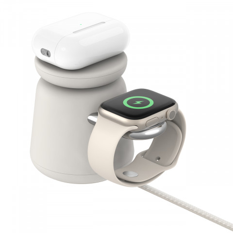 Ładowarka bezprzewodowa Belkin BoostCharge Pro 2-in-1 Wireless Charging Dock with MagSafe iPhone/Apple Watch 15W Sand - Galeria zdjęcie 5