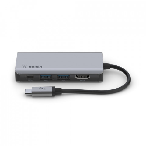 Hub Belkin Connect USB-C 4-in-1 Multiport Adapter 1x4k HDMI/2xUSB-A/1xUSB-C PD3.0 Grey - Galeria zdjęcie 3