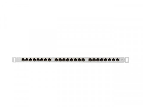 Lanberg patch panel 24 port 0.5u kat.6 ftp szary pps6-0024-s - Galeria zdjęcie 4
