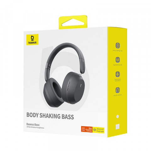 Słuchawki bezprzewodowe Baseus Bass 35 Max (szary) - Galeria zdjęcie 7