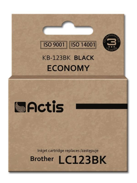 Actis KB-123Bk Tusz do drukarki Brother, Zamiennik Brother LC123BK/LC121BK; Standard; 15 ml; czarny. - Galeria zdjęcie 1