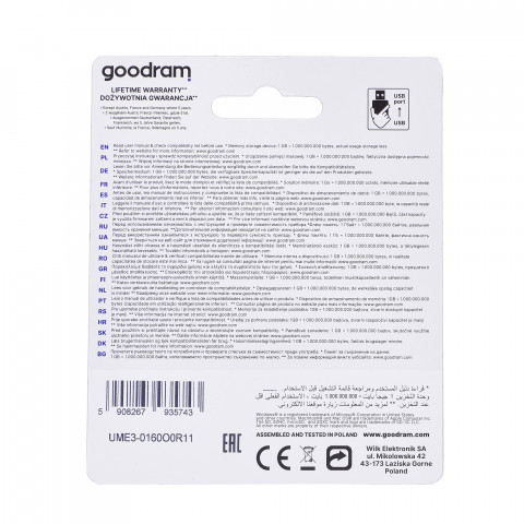 GOODRAM FLASHDRIVE 16GB UME3 USB 3.0 ORANGE - Galeria zdjęcie 2