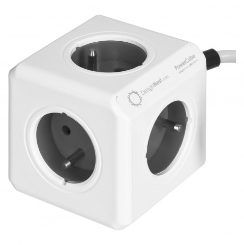 Allocacoc Przedłużacz PowerCube Extended 1.5 m Grey - Galeria zdjęcie 1