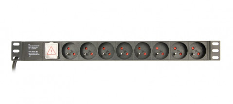 GEMBIRD LISTWA ZASILAJĄCA RACK 19" (PDU) 1U, 16A - Galeria zdjęcie 2