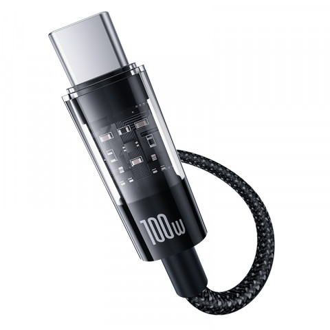Kabel Baseus Gem Typ C-Typc C 100W 2m (czarny) - Galeria zdjęcie 3