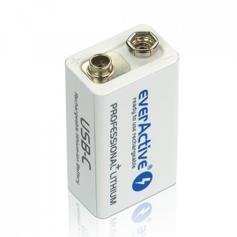 EVERACTIVE AKUMULATOREK 6F22/9V LI-ION EVHR22-550C - Galeria zdjęcie 2