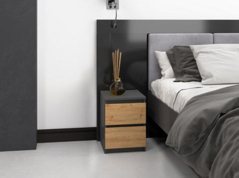 Szafka nocna M2 30x30xH40 antracyt/artisan - Galeria zdjęcie 2