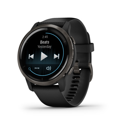 Zegarek Garmin Venu 2 (45 mm) Slate Stainless Steel Bezel / Black Case / Silicone Band - Galeria zdjęcie 4