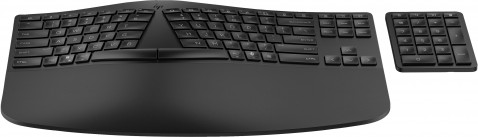 Klawiatura HP 960 Ergonomic Wireless Keyboard bezprzewodowa czarna 37E755AA - Galeria zdjęcie 1