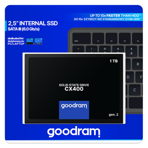DYSK SSD GOODRAM CX400 Gen2 1TB SATA III 2,5 RETAIL - Galeria zdjęcie 3