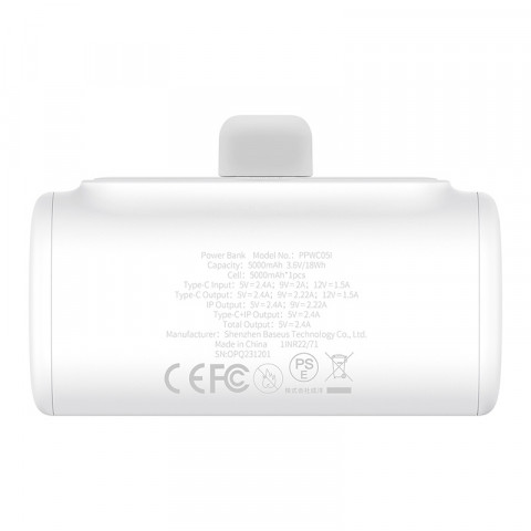 Powerbank Baseus Compact IP 5000mAh 20W USB-C/Lightning (biały) - Galeria zdjęcie 2