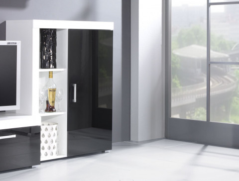 Regał SAMBA (Unit 3) biały/czarny połysk - Galeria zdjęcie 1