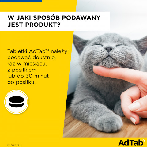 AdTab Tabletki dla kotów (0,5-2,0kg) 3x(1x12mg) - Galeria zdjęcie 4