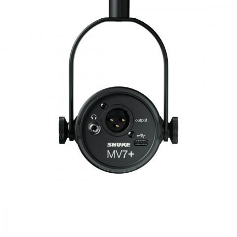 Shure MV7+-K-BNDL - Mikrofon lektorski/wokalny ze złączem XLR/USB-C Czarny + statyw biurkowy GATOR - Galeria zdjęcie 4
