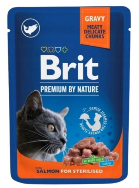 BRIT Premium Cat Salmon Sterilised - mokra karma dla kota - 100 g - Galeria zdjęcie 1