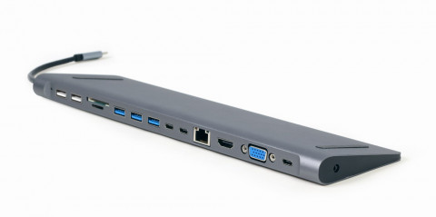 GEMBIRD MULTI ADAPTER USB TYPE-C 8W1 KOLOR SZARY - Galeria zdjęcie 1
