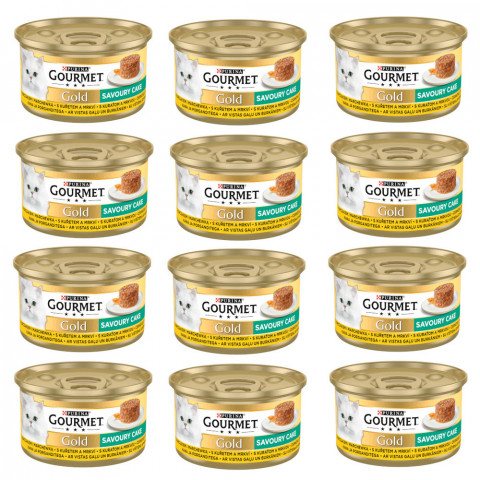 Gourmet Gold Savoury Cake kurczak i marchewka - mokra karma dla kota - 12x85 g - Galeria zdjęcie 1