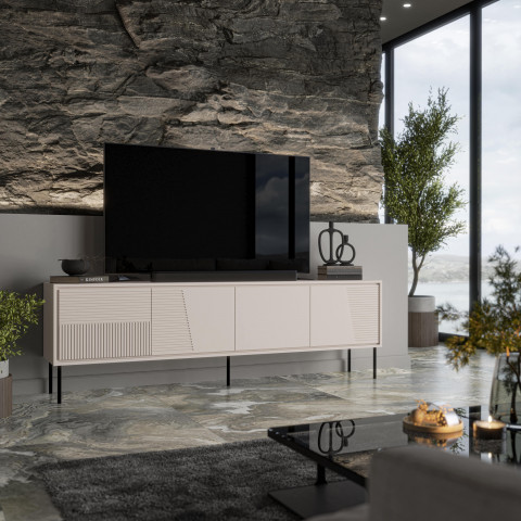Szafka RTV ABI 4D 200x38x62 kaszmir mat - Galeria zdjęcie 3