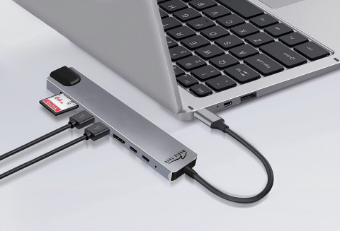 MEDIA-TECH HUB USB 8 IN 1 GIGA LAN HUB MT5046 - Galeria zdjęcie 3