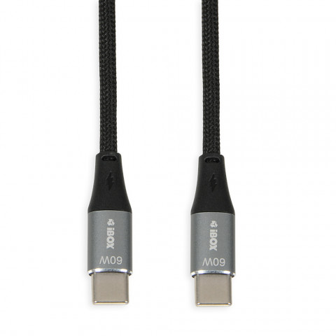 KABEL I-BOX USB TYP-C 60W 2M PD/QC BLACK - Galeria zdjęcie 1