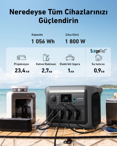 Przenośna stacja zasilania Anker Solix C1000X 1056Wh 1800W - Galeria zdjęcie 7