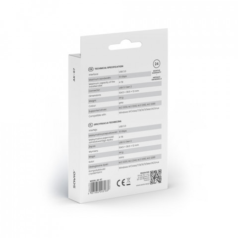 SAVIO OBUDOWA NA DYSK ZEWN. M.2 SSD NVME USB AK-67 - Galeria zdjęcie 2