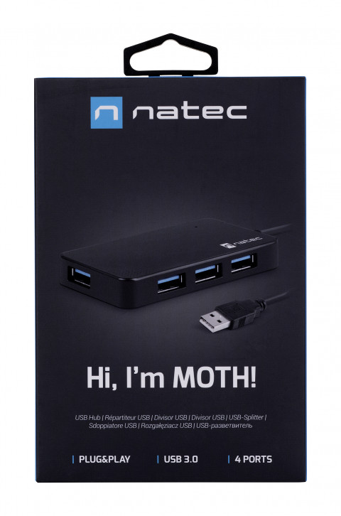 NATEC HUB USB 3.0 MOTH (4-PORTY, CZARNY) - Galeria zdjęcie 8