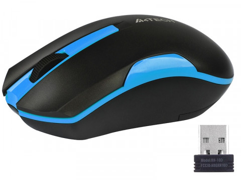 Mysz A4TECH V-TRACK G3-200N-1 Black+Blue WRLS - Galeria zdjęcie 5