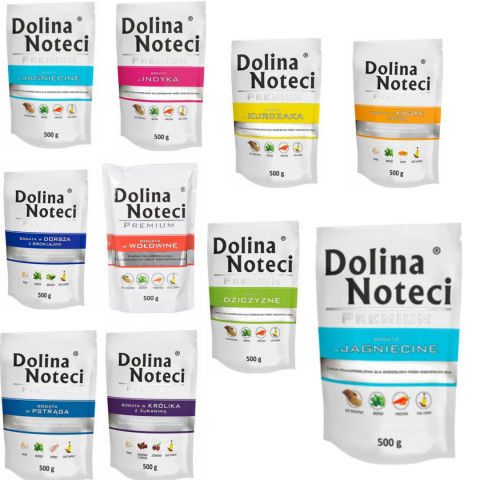 DOLINA NOTECI Premium MIX 9 SMAKÓW - mokra karma dla psa - 10x500 g - Galeria zdjęcie 1