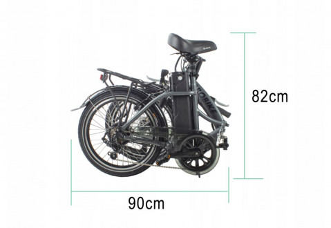 JOBOBIKE Sam - Składany Rower Elektryczny Miejski Dla Seniora 250W Szary - Galeria zdjęcie 9