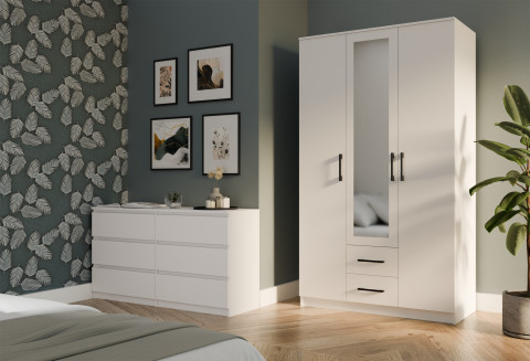 SZAFA ROMANA 120X205 BIAŁA Z LUSTREM - Galeria zdjęcie 5