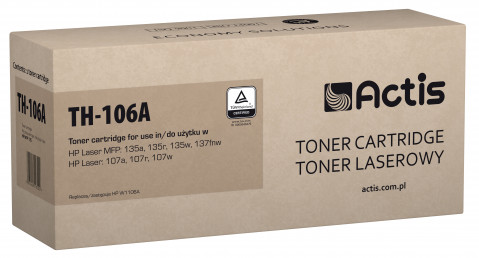 Actis TH-106A Toner do drukarki HP, Zamiennik HP 106A W1106A; Standard; 1000 stron; czarny. - Galeria zdjęcie 1