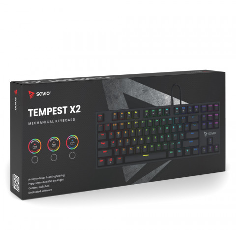 SAVIO KLAWIATURA MECHANICZNA RGB TEMPEST X2 RED - Galeria zdjęcie 6