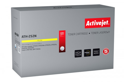 Activejet ATH-252N Toner do drukarek HP, Canon, Zamiennik HP 504A CE252A, Canon CRG-723Y; Supreme; 7000 stron; żółty. - Galeria zdjęcie 1