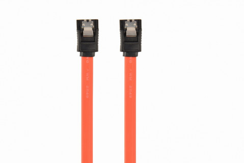 Gembird kabel do dysków SATA DATA III (6GB/S) 50cm metalowe zatrzaski czerwony - Galeria zdjęcie 1