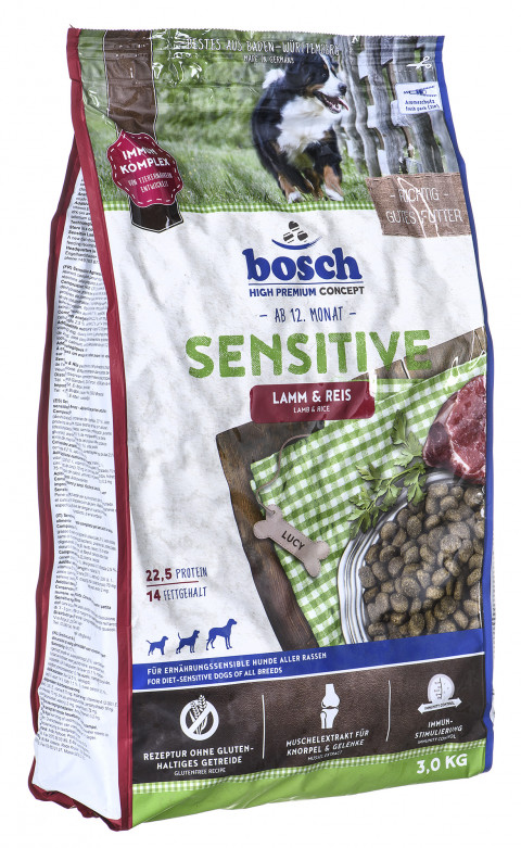 BOSCH Sensitive Lamb & Rice - karma dla psów z wrażliwym żołądkiem z jagnięciną i ryżem 3kg - Galeria zdjęcie 1