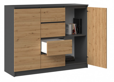Komoda 2D4S 120x40xH97 antracyt/artisan - Galeria zdjęcie 2