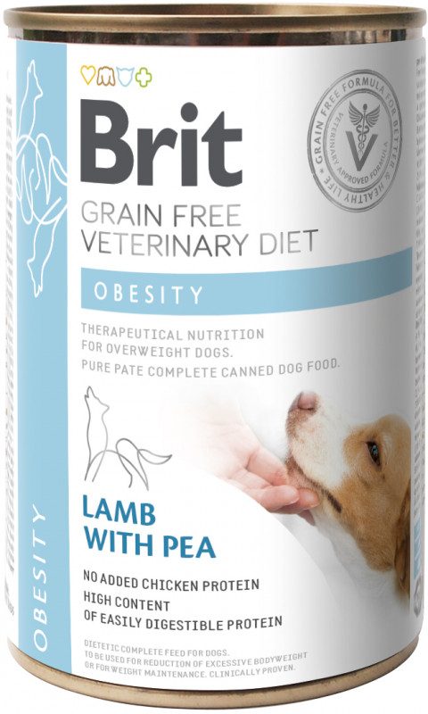 BRIT Grain Free Vet Diets Dog Obesity Jagnięcina & Groszek - mokra karma dla psa - 6x400 g - Galeria zdjęcie 2