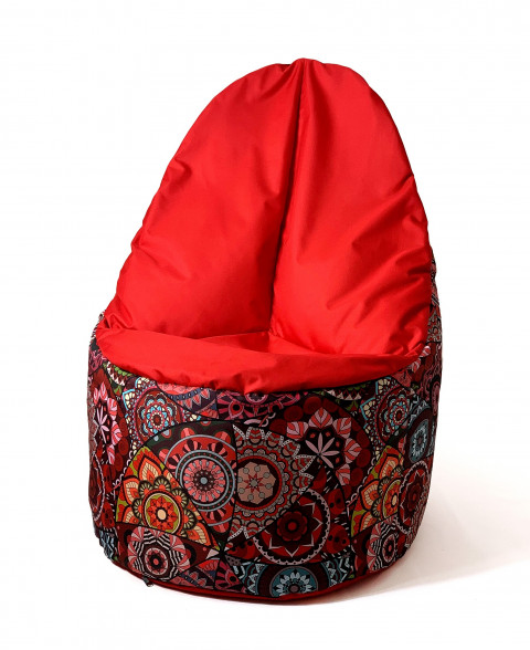 Pufa worek sako MANDALA druk-czerwony XL 120x80 - Galeria zdjęcie 3